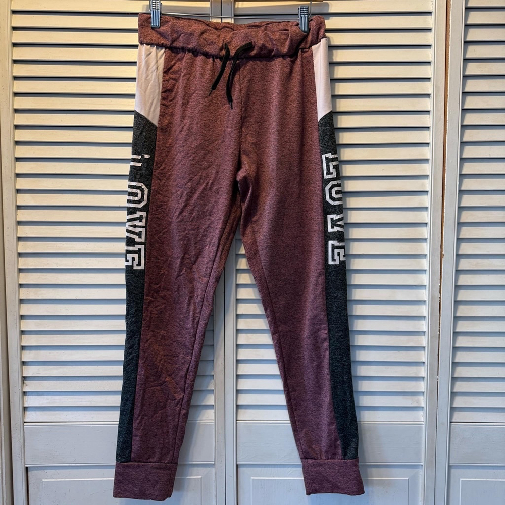 Women's Supernova Joggers Size L Maroon Gray Lounge Pants